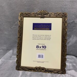 HomeTrends Victorian 8x10 Picture Frame Antique Brass Gold Laurel Leaf Flaw
